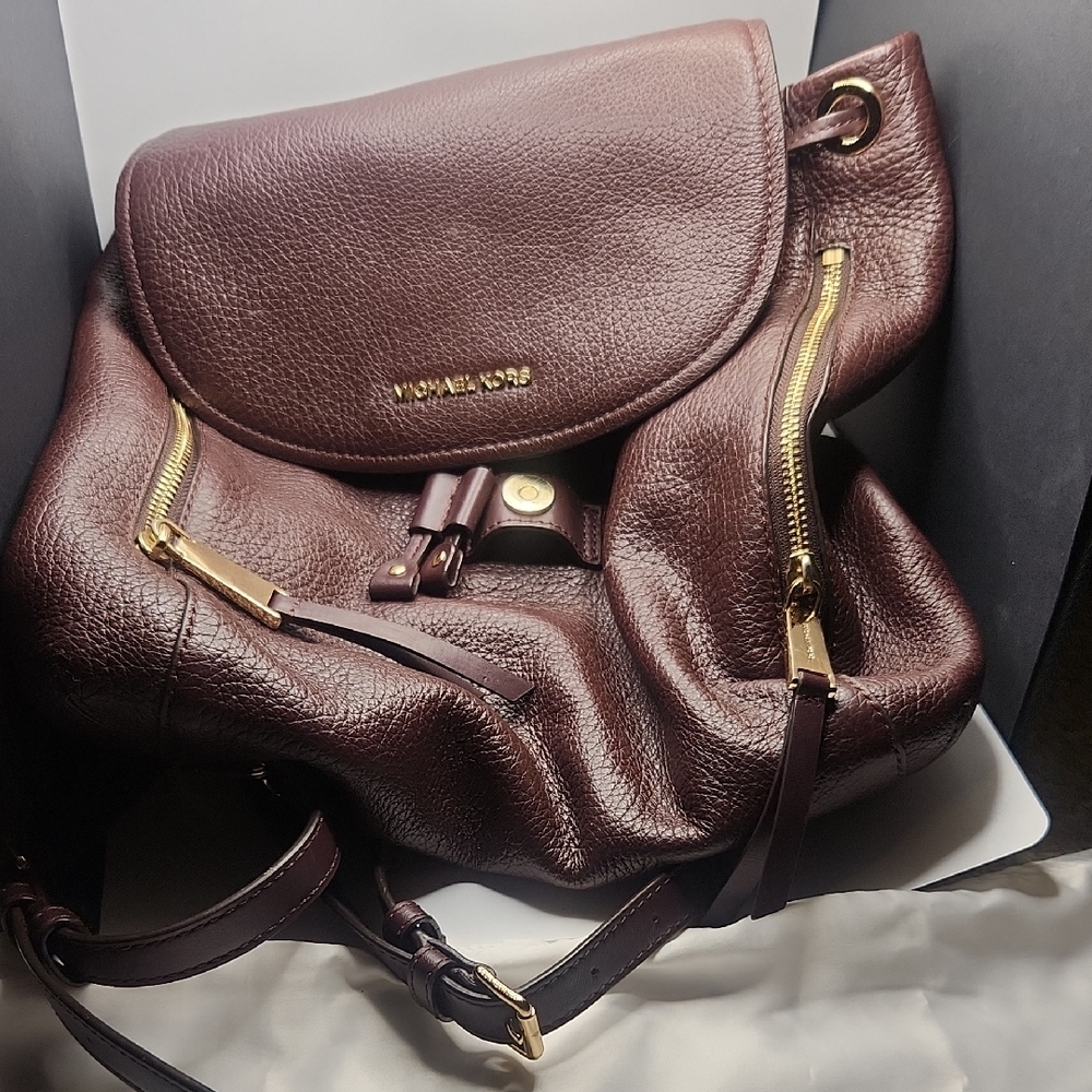 Michael Kors Burgundy Leather Backpack